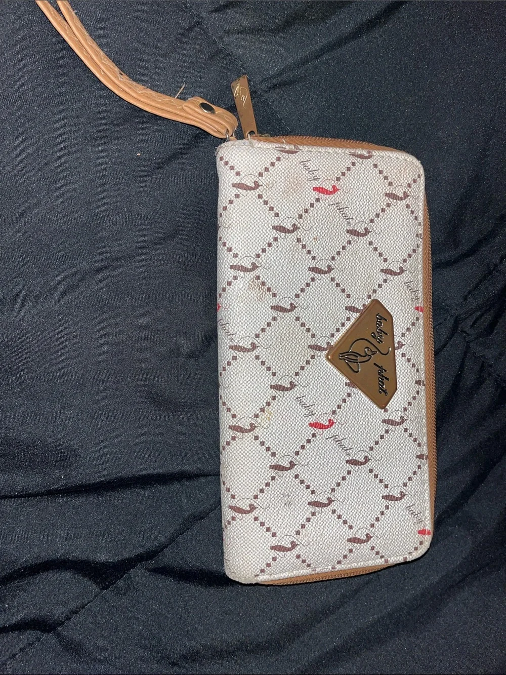 Baby Phat Beige and Brown Patterned Wristlet Wallet